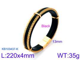 Stainless Steel Leather Bracelet