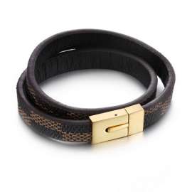 Stainless Steel Leather Bracelet