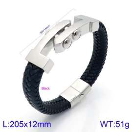 Stainless Steel Leather Bracelet
